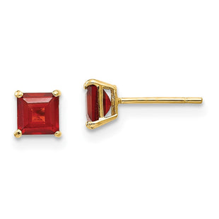 14k Madi K Garnet Square Post Earrings (Style SE2286)