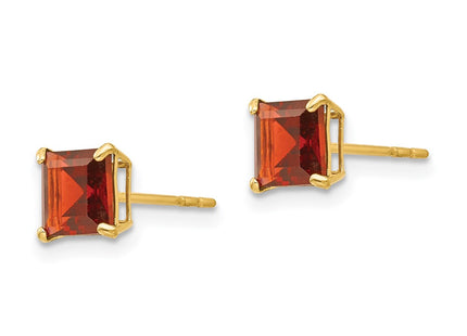 14K gold garnet earrings, alternate view
