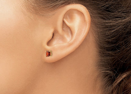 14K gold garnet earrings, another view
