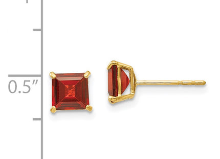14K gold garnet earrings, further view