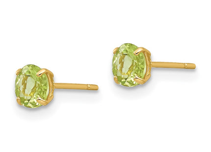 14K gold peridot earrings, alternate view