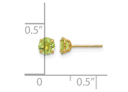 14K gold peridot earrings, further view