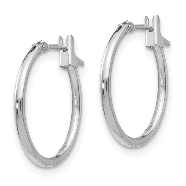 14k White Gold Madi K Hoop Earrings, 15 x 1.25mm