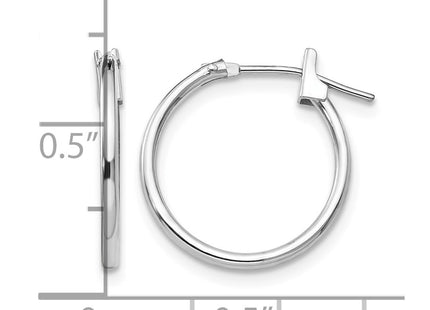 14K white gold hoop earrings, another view