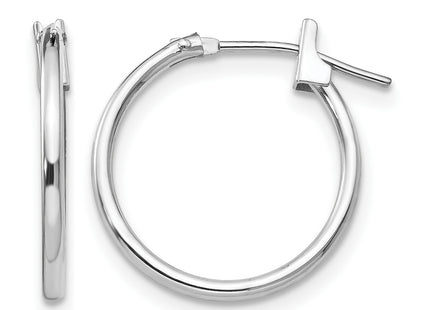 14k White Gold Madi K Hoop Earrings, 15 x 1.25mm