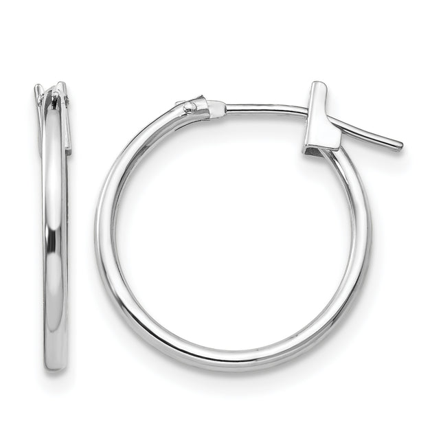 14k White Gold Madi K Hoop Earrings, 15 x 1.25mm
