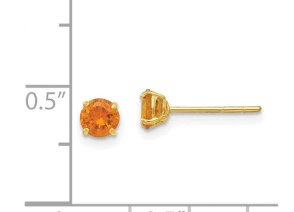 14k Madi K Round Citrine Post Earrings (Style SE2291)