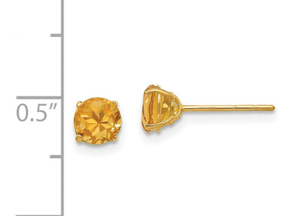 14K gold citrine earrings, further view