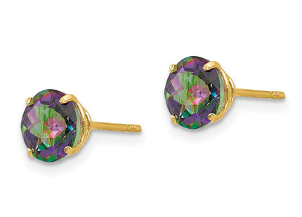 14k Madi K Round Mystic Topaz Post Earrings (Style SE2298)