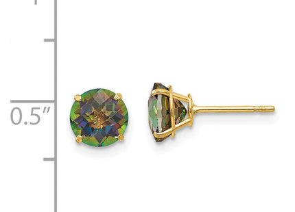 14k Madi K Round Mystic Topaz Post Earrings (Style SE2298)