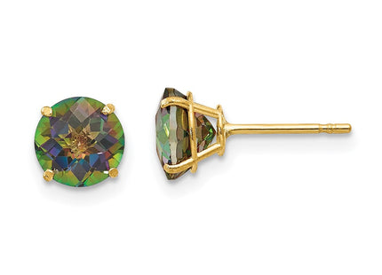 14k Madi K Round Mystic Topaz Post Earrings (Style SE2298)