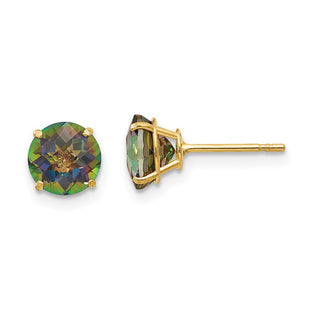 14k Madi K Round Mystic Topaz Post Earrings (Style SE2298)