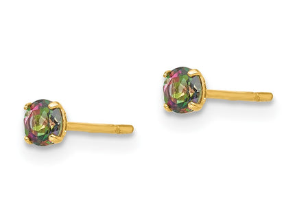 14K gold mystic topaz earrings, alternate view