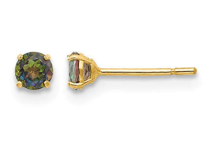 14K gold mystic topaz earrings