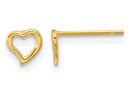 14K gold heart earrings