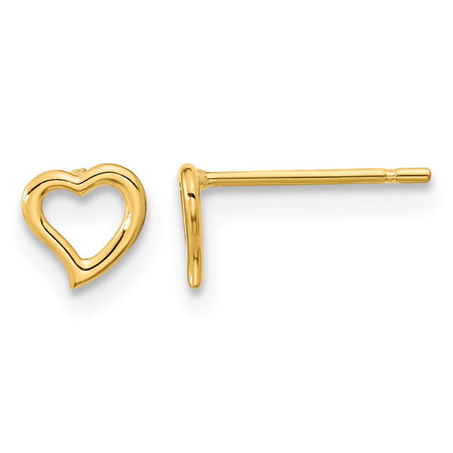14k Madi K Heart Post Earrings, 5 x 6mm