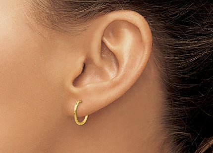 14K gold hoop earrings, another view