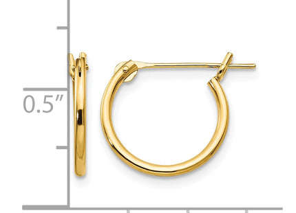 14K gold hoop earrings, further view