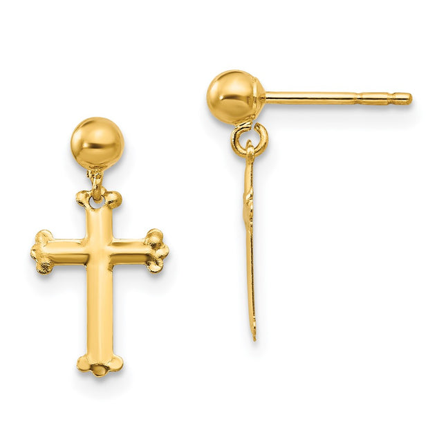 14k Yellow Gold Earrings Style SE2348 - Classique Jewelry Inc.