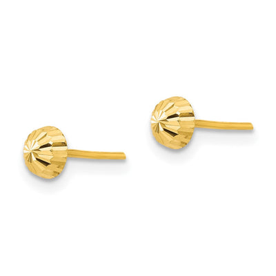 14K Madi K Diamond Cut Half-Ball Post Earrings, 4 x 4mm