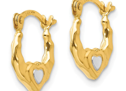 14k Yellow & Rhodium Earrings Style SE2409 - Classique Jewelry Inc.