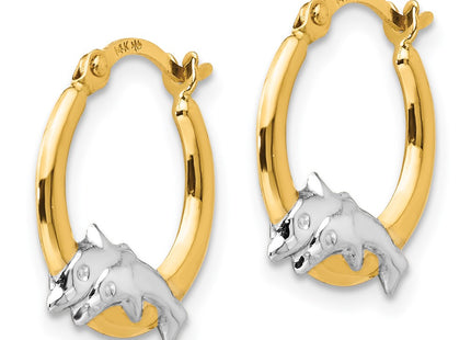 14k Yellow & Rhodium Earrings Style SE2420 - Classique Jewelry Inc.