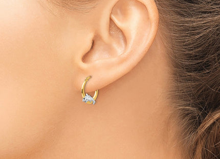 14k Yellow & Rhodium Earrings Style SE2420 - Classique Jewelry Inc.