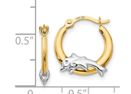 14k Yellow & Rhodium Earrings Style SE2420 - Classique Jewelry Inc.