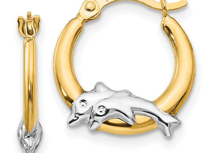 14k Yellow & Rhodium Earrings Style SE2420 - Classique Jewelry Inc.