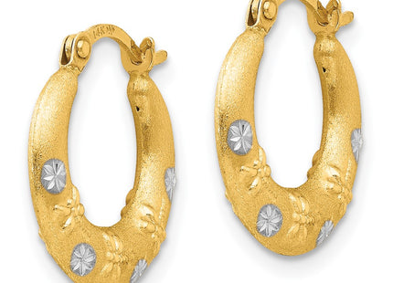 14k Yellow & Rhodium Earrings Style SE2421 - Classique Jewelry Inc.