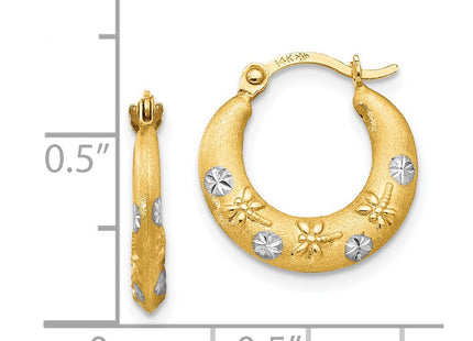 14k Yellow & Rhodium Earrings Style SE2421 - Classique Jewelry Inc.