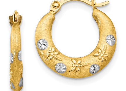 14k Yellow & Rhodium Earrings Style SE2421 - Classique Jewelry Inc.