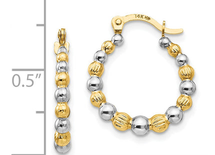 14k Yellow & Rhodium Earrings Style SE2427 - Classique Jewelry Inc.