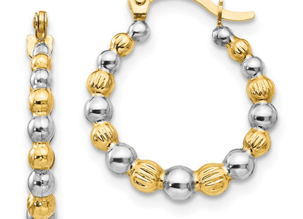 14k Yellow & Rhodium Earrings Style SE2427 - Classique Jewelry Inc.