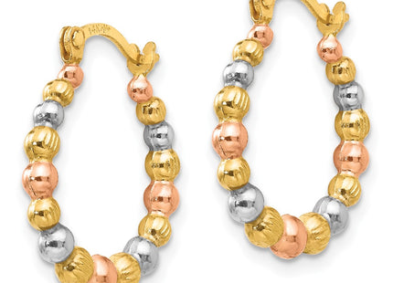 14k Yellow & Rhodium Earrings Style SE2428 - Classique Jewelry Inc.