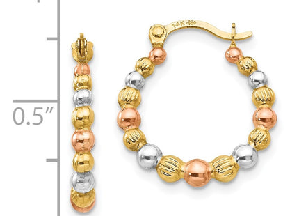 14k Yellow & Rhodium Earrings Style SE2428 - Classique Jewelry Inc.