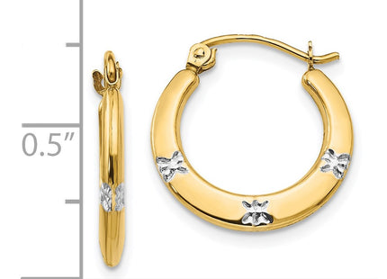 14k Yellow & Rhodium Earrings Style SE2429 - Classique Jewelry Inc.