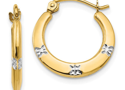 14k Yellow & Rhodium Earrings Style SE2429 - Classique Jewelry Inc.
