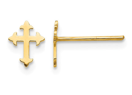 14K gold cross earrings