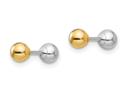 14k Two-tone Madi K Reversible Ball Earrings (Style SE254)
