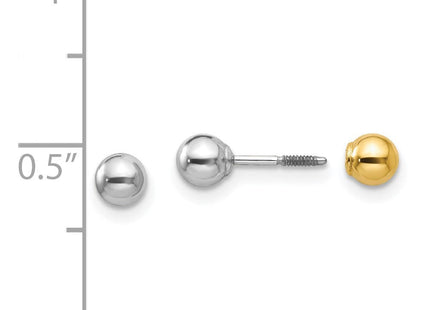 14k Two-tone Madi K Reversible Ball Earrings (Style SE254)