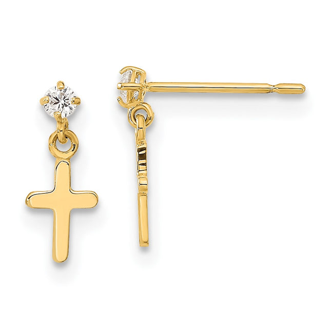14k Yellow Gold Earrings Style SE2545 - Classique Jewelry Inc.