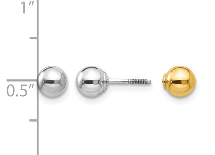14k Two-tone Madi K Reversible Ball Earrings, 5 x 5mm