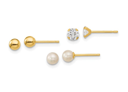 14k Yellow Gold Earrings Style SE2573 - Classique Jewelry Inc.
