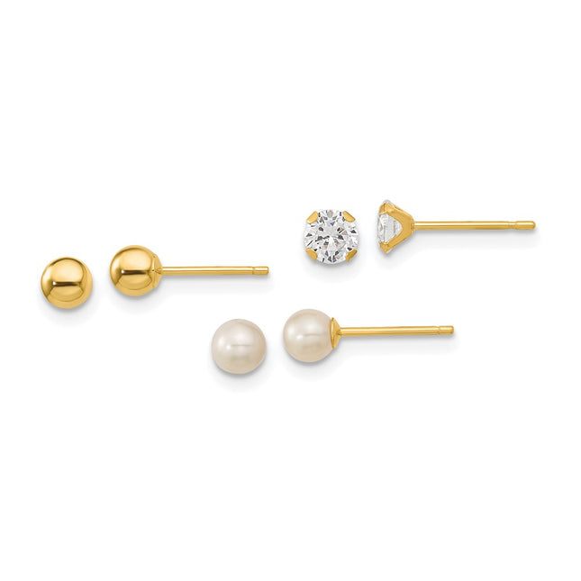 14K gold cubic zirconia earrings