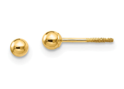 14k Madi K Polished Ball Screwback Earrings (Style SE259)