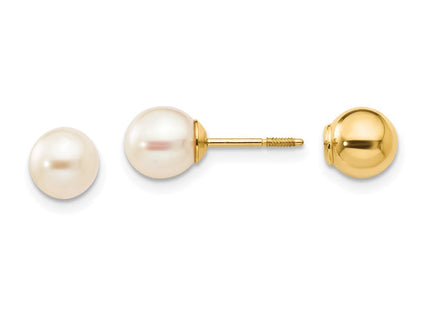 14k Madi K Reversible FW Cultured Pearl & Bead Earrings (Style SE263)