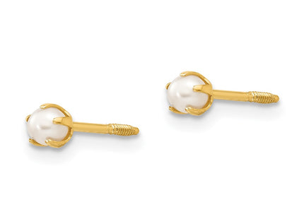 14K gold pearl earrings, alternate view