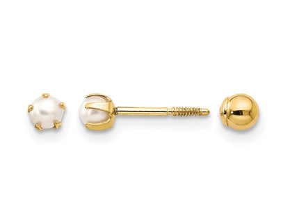 14K gold pearl earrings
