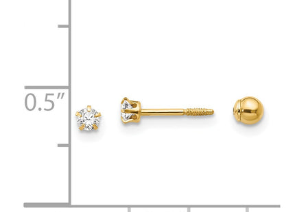 14k Yellow Gold Earrings Style SE268 - Classique Jewelry Inc.